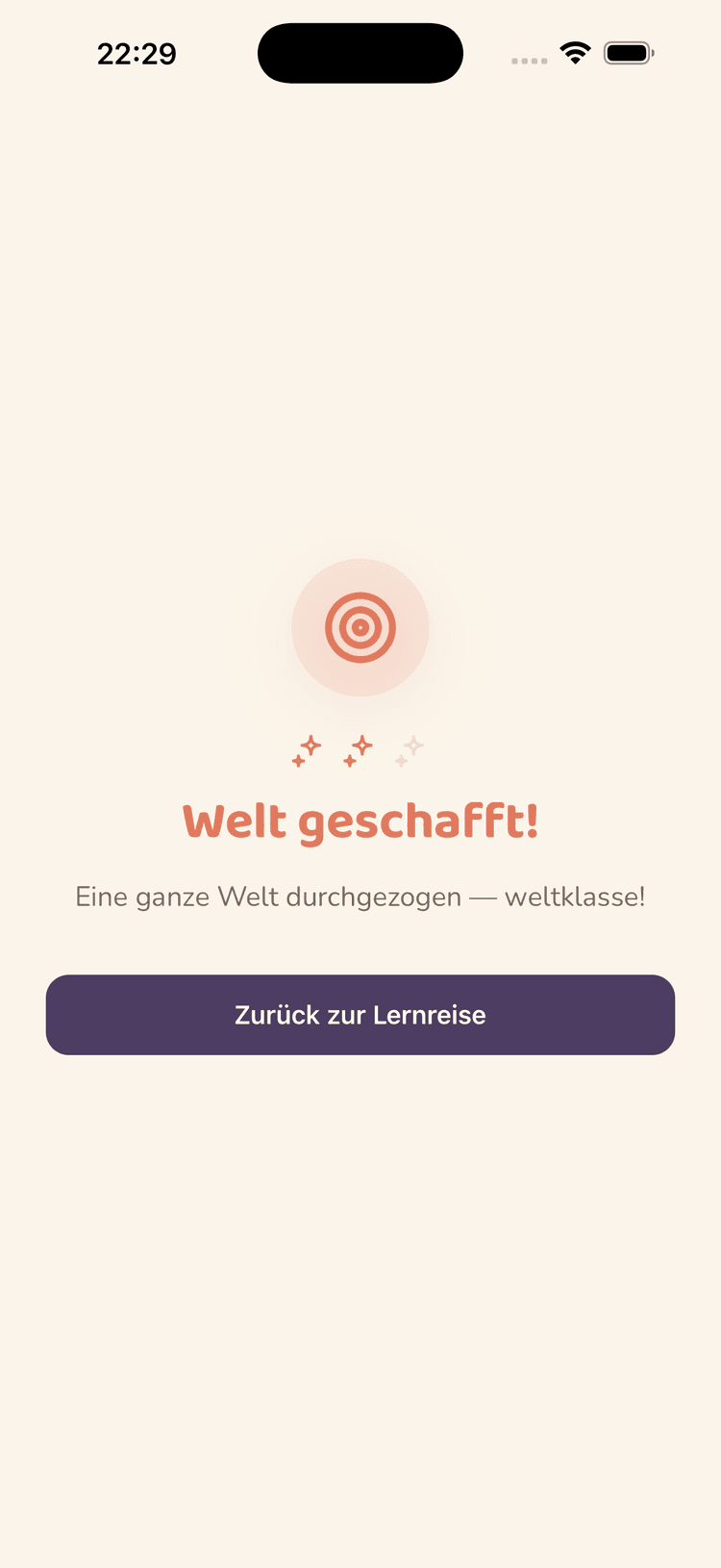 Welt geschafft